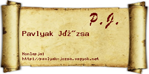 Pavlyak Józsa névjegykártya
